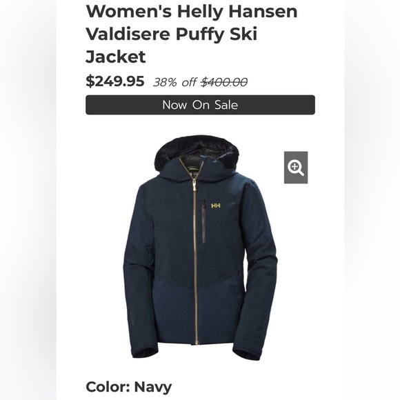 Helly Hansen Jackets & Blazers - NWOT Helly Hanson Valdisere 2.0 Womens Puffy Ski Jacket, Navy, L